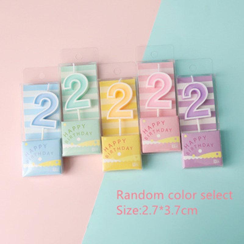 Multiple Color Numbers 0-9  Birthday Candles Cake Topper Insert Creative Birthday Party Number Candles Colorful Birthday Cake 0-9 Candles for Birthday Wedding Anniversary Reunions Theme Party Decoration Dessert Table Candle Ornaments