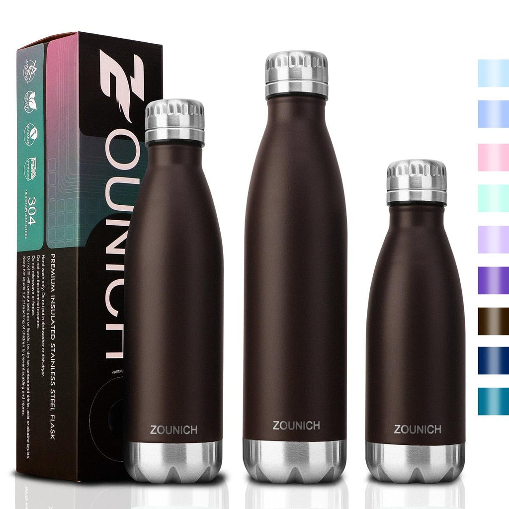Neon Blue Water Bottle for Men Women & Kids Double Wall Stainless Steel Water Bottle Thermos Insulated Vacuum Flask Gym Sport Shaker Bottle Portable Thermoses Stylish Stainless Steel Bottle Keeps Water & Beverages All Day Hot Or Cold