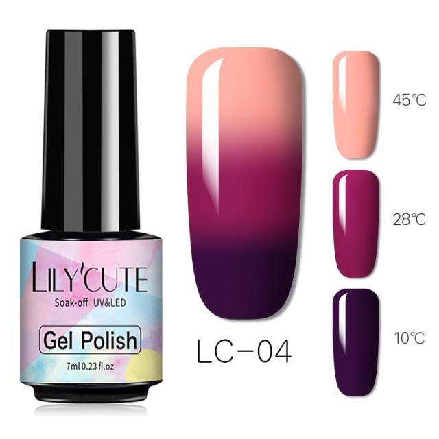 New 2022Fashion  Womens 3-layers Color Changing Gel Nail Polish Long Lasting UV Chameleon Popular Colorful Design For Womens and Girls