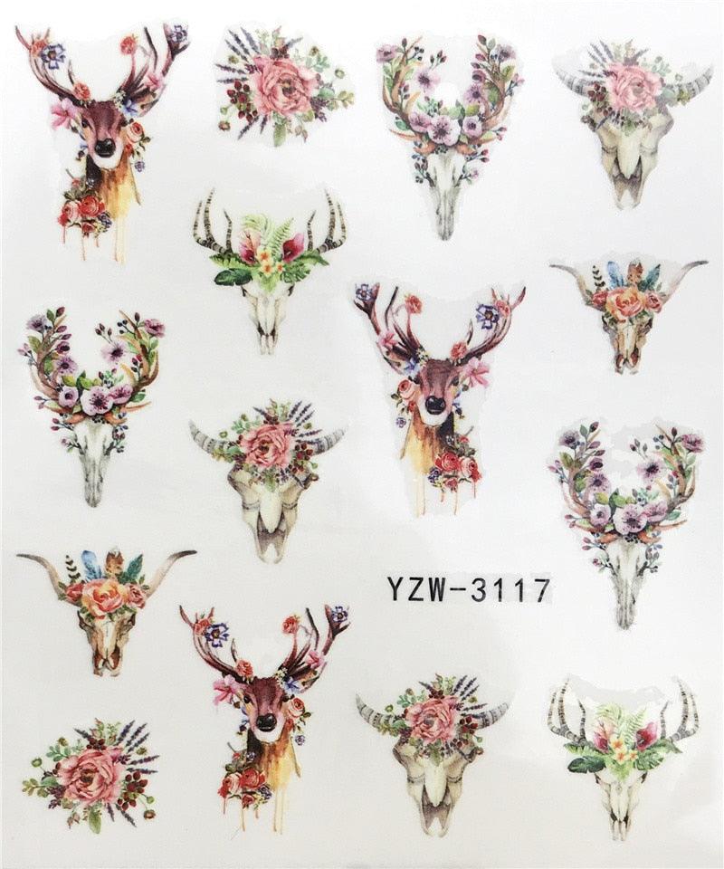 New Christmas Water Decal Nail Art Nail sticker New Year Slider Tattoo Full Cover Santa Claus Snowman Designs Xmas Decals 3D Wave Design Decoration for Women Girls Tape Nail Art Stickers Decal Decoration  Nail Art Accessories Decoration Decal