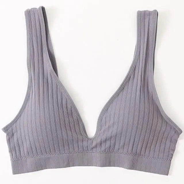New Comfortable Seamless Sports Bras For Women And Girls Top Female Brassiere Deep V Sexy Women's Underwear Backless