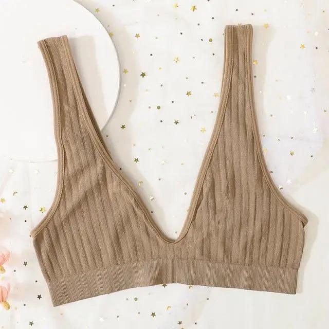 New Comfortable Seamless Sports Bras For Women And Girls Top Female Brassiere Deep V Sexy Women's Underwear Backless