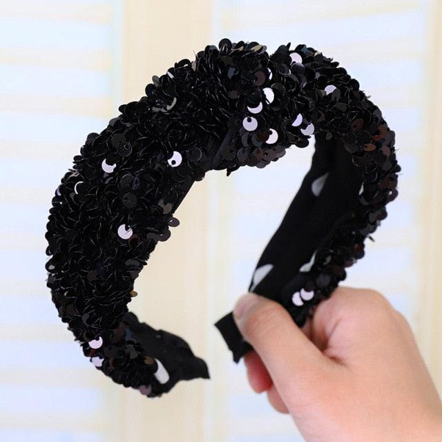 Sparkly Sequins Sponge Headbands Mermaid Knot Tie Head Bands for Women Daily Party Crown Turban Gorgeous Hair Accessories For Women