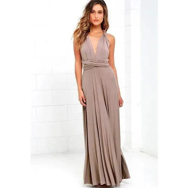 New Fashion Boho Women Multiway Wrap Convertible Maxi Club Red Dress Bandage Long Dress Party Dresses For Women