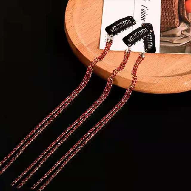 New Flashing Diamond Chain Hairpin Braided Hair Headdress Tassel Hairpin High Sense Temperament Dirty Braided Hairband Gorgeous Hair Accessories For Women