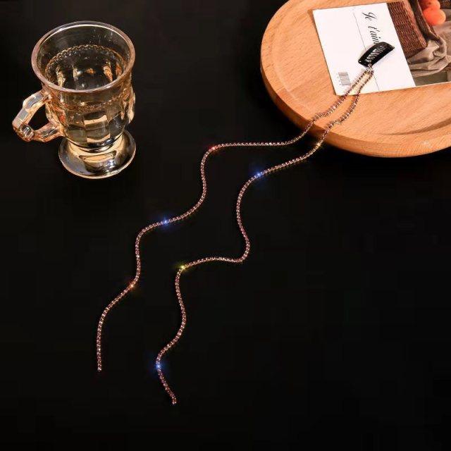 New Flashing Diamond Chain Hairpin Braided Hair Headdress Tassel Hairpin High Sense Temperament Dirty Braided Hairband Gorgeous Hair Accessories For Women