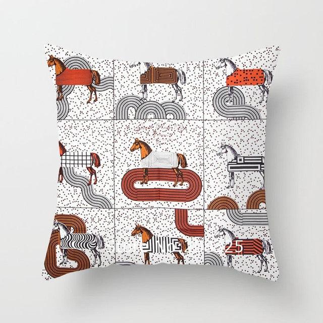 New Horse Cushion Cover Short Plus Luxury Horse Cotton Linen Decorative Pillowcase Cushion Decorative Pillows  Covers for Home Sofa Couch Car Bedrooms 45x45cm
