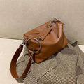 New PU Leather Shoulder Bag for Women Designer Wide Belt Handbags with Chain For Ladies