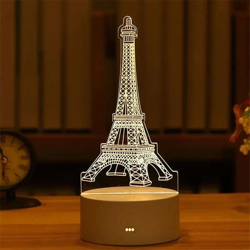 New Sterlling Romantic Love 3D Lamp Heart-shaped Balloon Acrylic LED Night Light Decorative Table Lamp Valentine's Day Sweetheart Wife's Gift