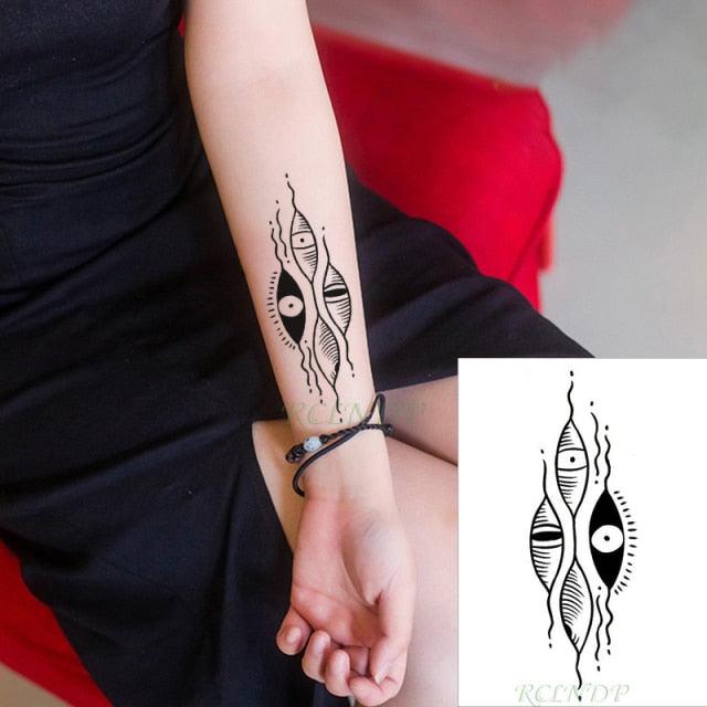 New Waterproof Temporary Sticker Tattoo Flame Heart Star Element Body Art Cute Small Tattoos For Kids Womens