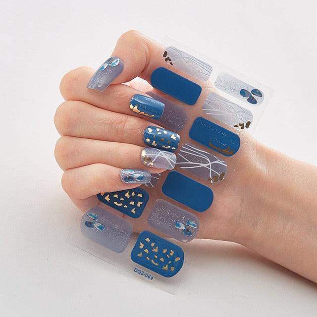 New Year Patterned Nail Decor Nail Polish Nail Art Stickers Full Beauty Sticker for Nails Nail Accessorie Christmas Nail Sticker 3D Nail Art Stickers Decal Slider Template Diy Nail Tool Decorations Nail Art Design Self Adhesive Luxury Designer Nail Sticke