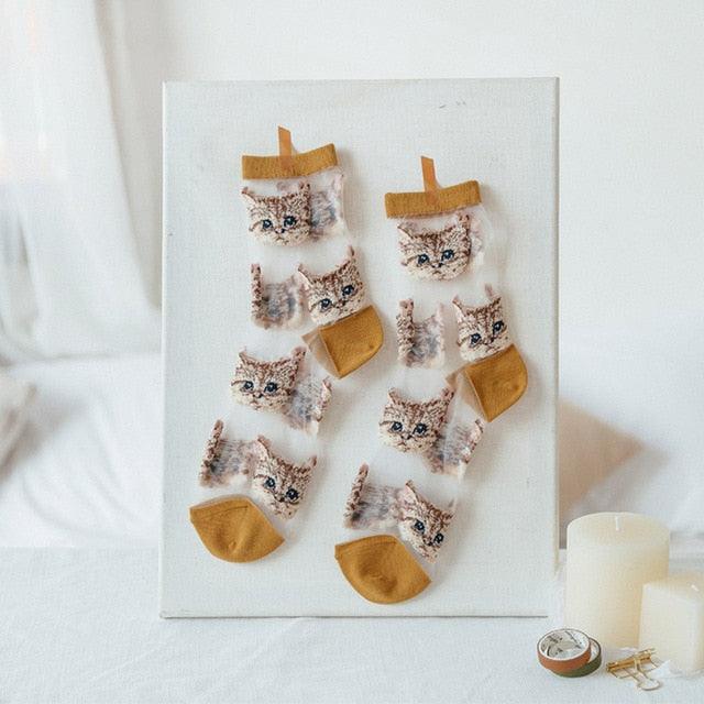 Novelty Harajuku Crystal Silk Tide Socks Funny Sunflowers Vines Flowers Happy Socks Casual High Quality Socks for Women