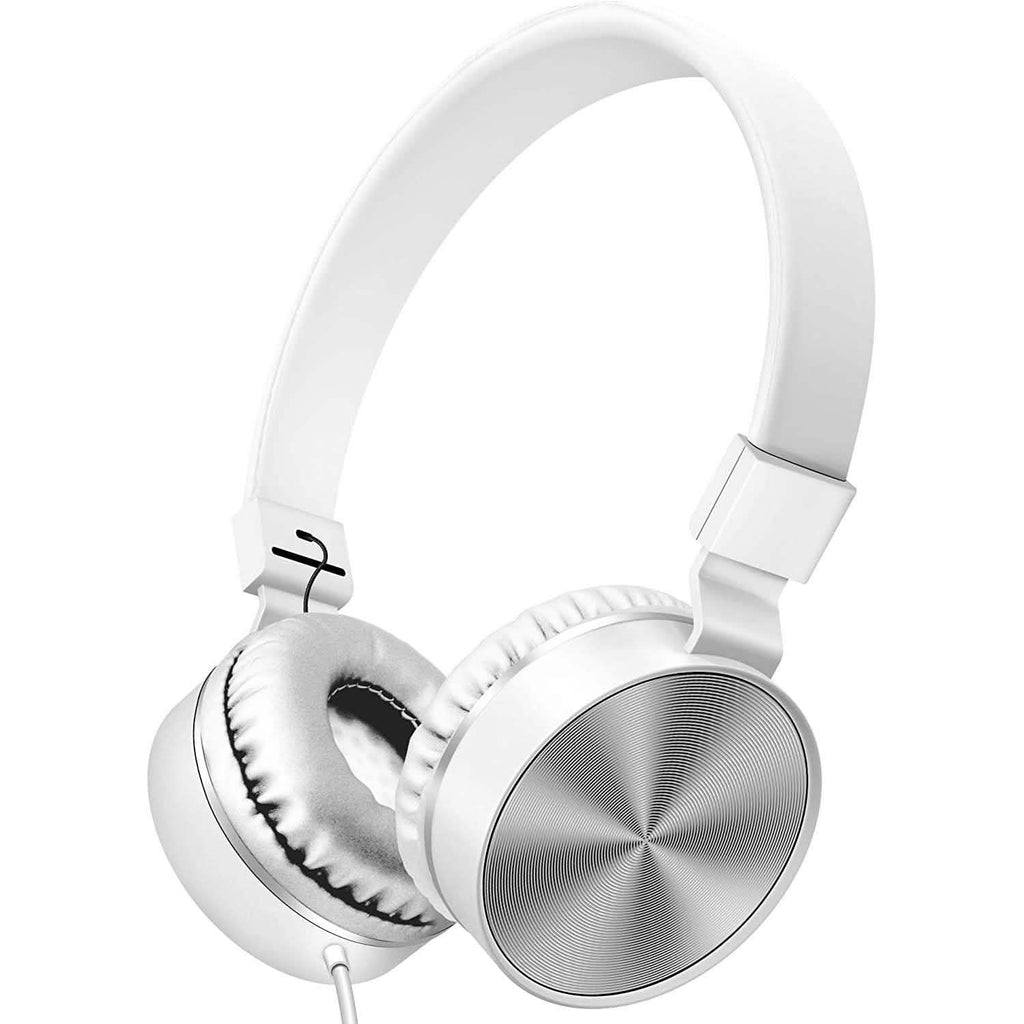 On-Ear Headphones with Built-in Mic, Portable Audio Headset with Adjustable Headband