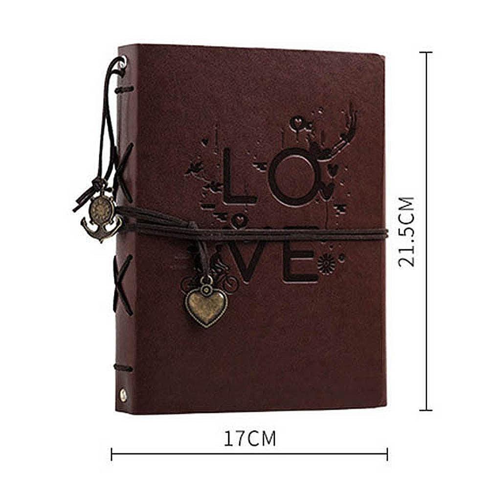 Photo Album Vintage Leather Scrapbook Wedding Guest DIY Memories Book Refillable Black Pages Birthday Gift Home Decor House Decoration DIY Memorable Gifts For Loved Ones