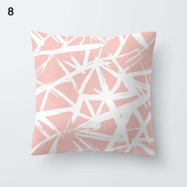 Pink Geometric Decorative Pillow Cushion Covers Polyester Pillow Case Home Pillowcase Decorative Pillowcase For Sofa Cute Charming Home Decor Cushion Cover
