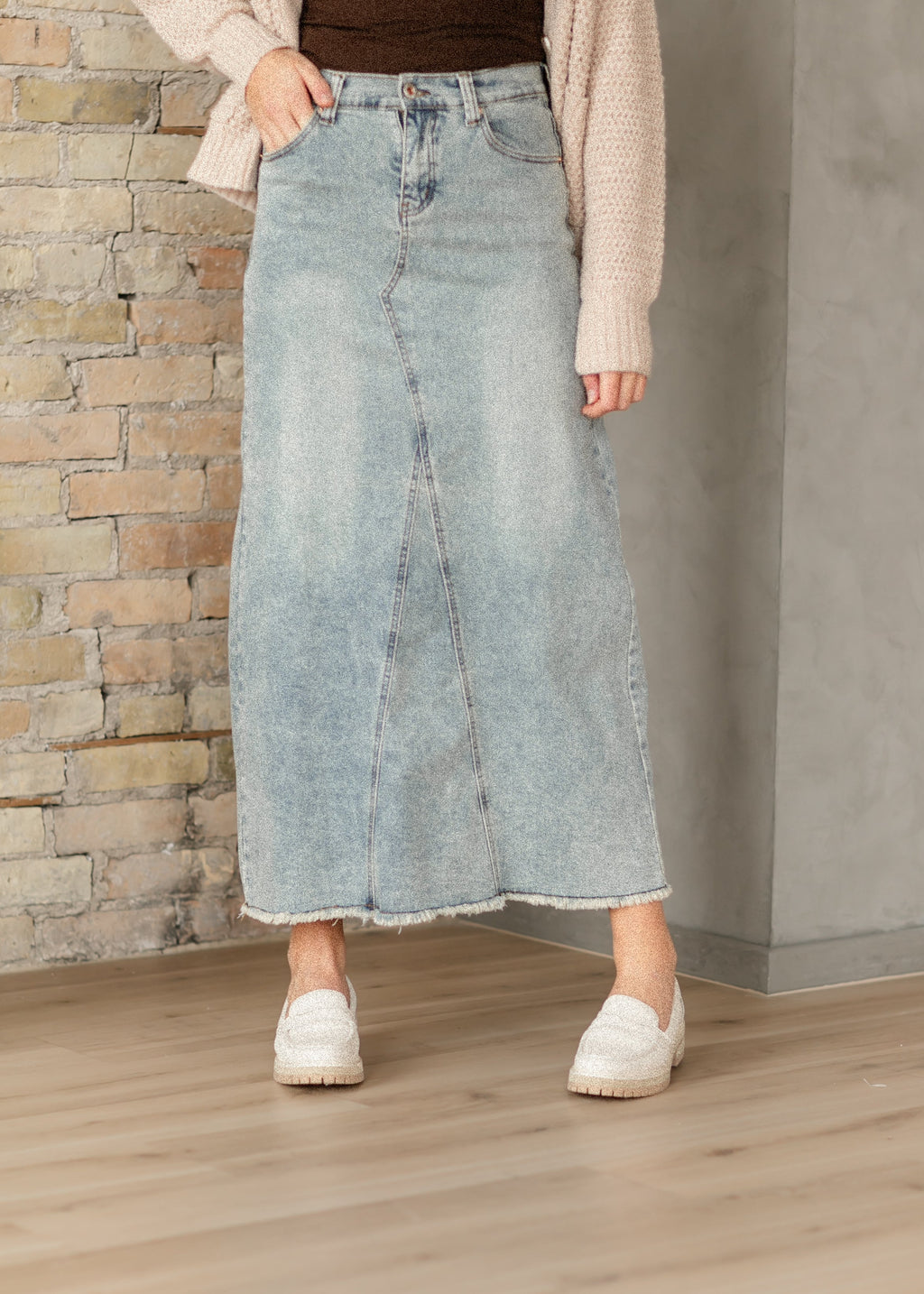 Piper A-line Long Denim Maxi Skirt - FINAL SALE