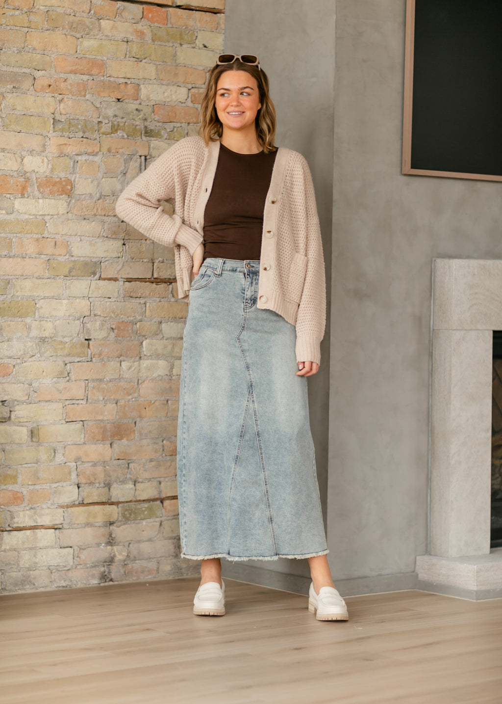 Piper A-line Long Denim Maxi Skirt - FINAL SALE