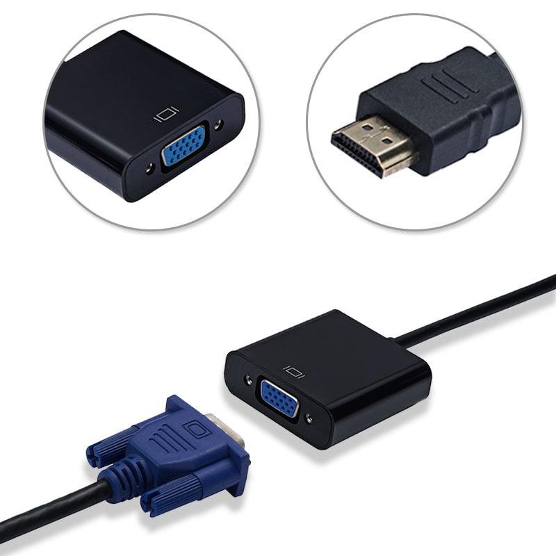 HD 1080P HDMI Compatible To VGA Adapter Converter Cable Gold-Plated HDMI to VGA Adapter For Laptop TV To Projector Display HDTV