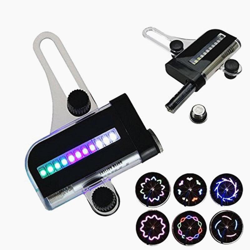 Two Side LED Colorful Motorcycle Cycling Bicycle Bike Wheel Signal Tire Spoke Light 30 Changes Spoke Light Cycling Decoration Cool Bicycle Wheel Light Safety Tire Light Beautiful Patterns With Changing Color