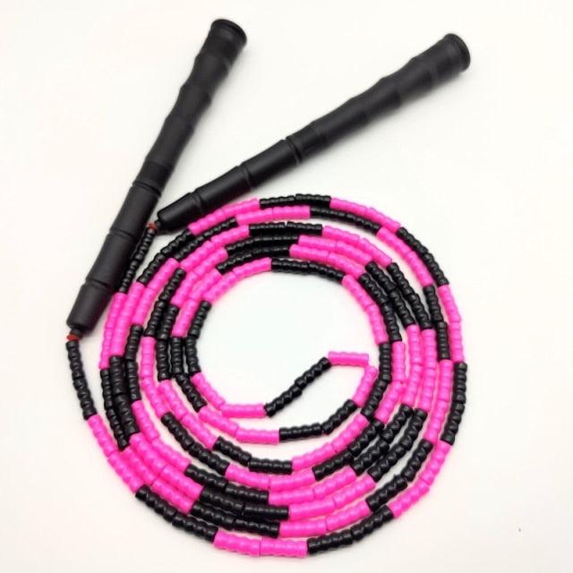 Jump Skipping Rope PVC Soft Beaded Basic Tangle Free Sports Rainbow Jump Rope With Plastic Beaded Segmentation Jump Rope For Outdoor Fitness And Gym Colorful Beaded Ropes For Kids 10ft 9ft