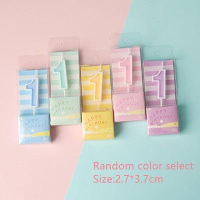 Multiple Color Numbers 0-9  Birthday Candles Cake Topper Insert Creative Birthday Party Number Candles Colorful Birthday Cake 0-9 Candles for Birthday Wedding Anniversary Reunions Theme Party Decoration Dessert Table Candle Ornaments