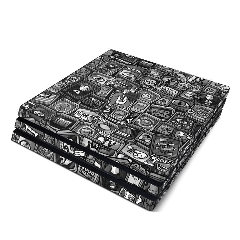 Distraction Tactic B&W - Sony PS4 Pro Skin