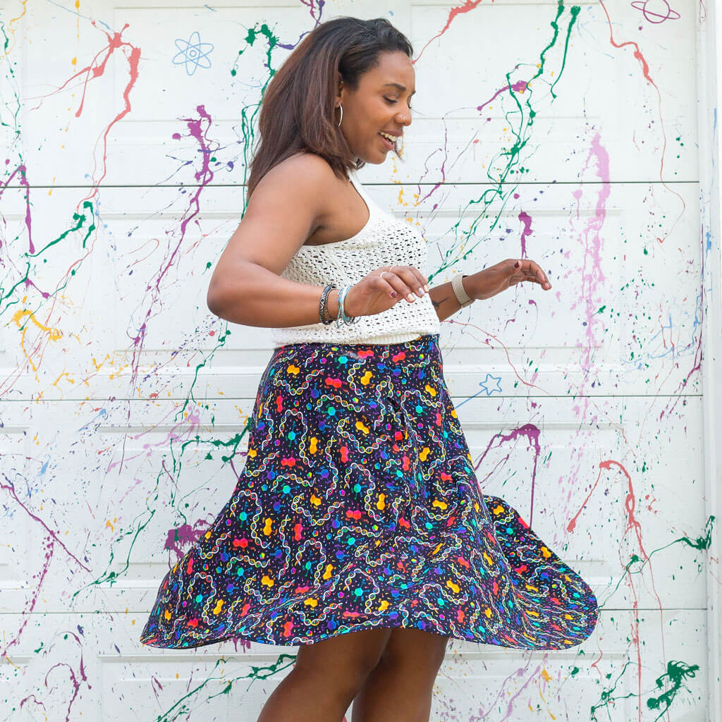 Adult "Party in the DNA" Chemistry Skirt With Pockets
