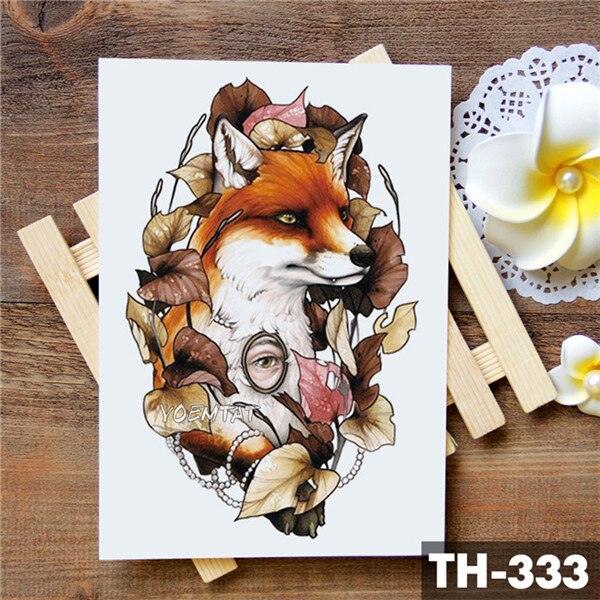 Realistic 3D Wolf Moon Temporary Tattoo Sticker Waterproof Stylish Body New Luxury Animal Tattoo For Men Women