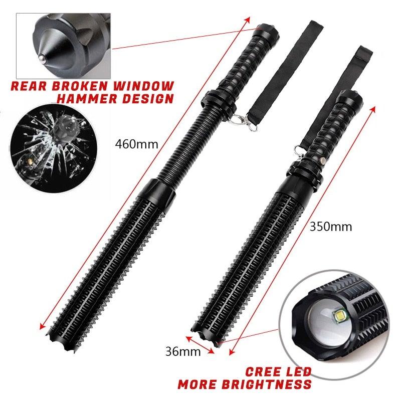 Rechargeable Adjustable LED Flashlights High Lumen Super Bright Handheld Waterproof Zoomable Portable Flashlight For Outdoor Baseball Bat Hiking CampingSelf Defense
