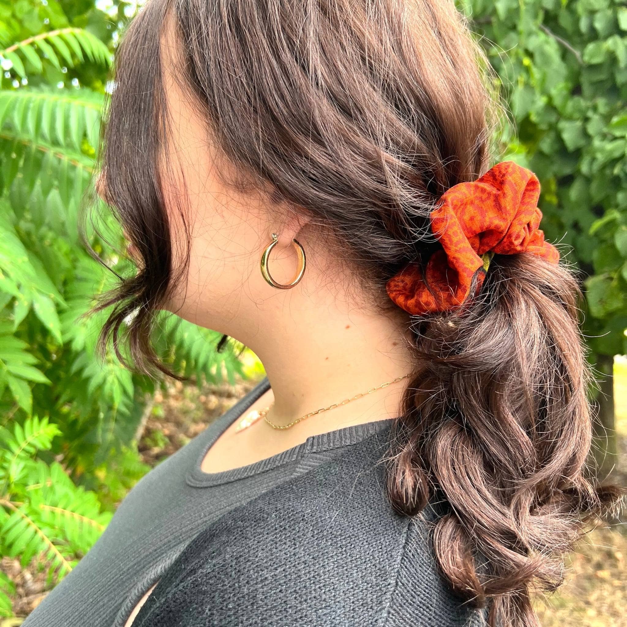 Colorful Reclaimed Sari Scrunchies 5-Pack