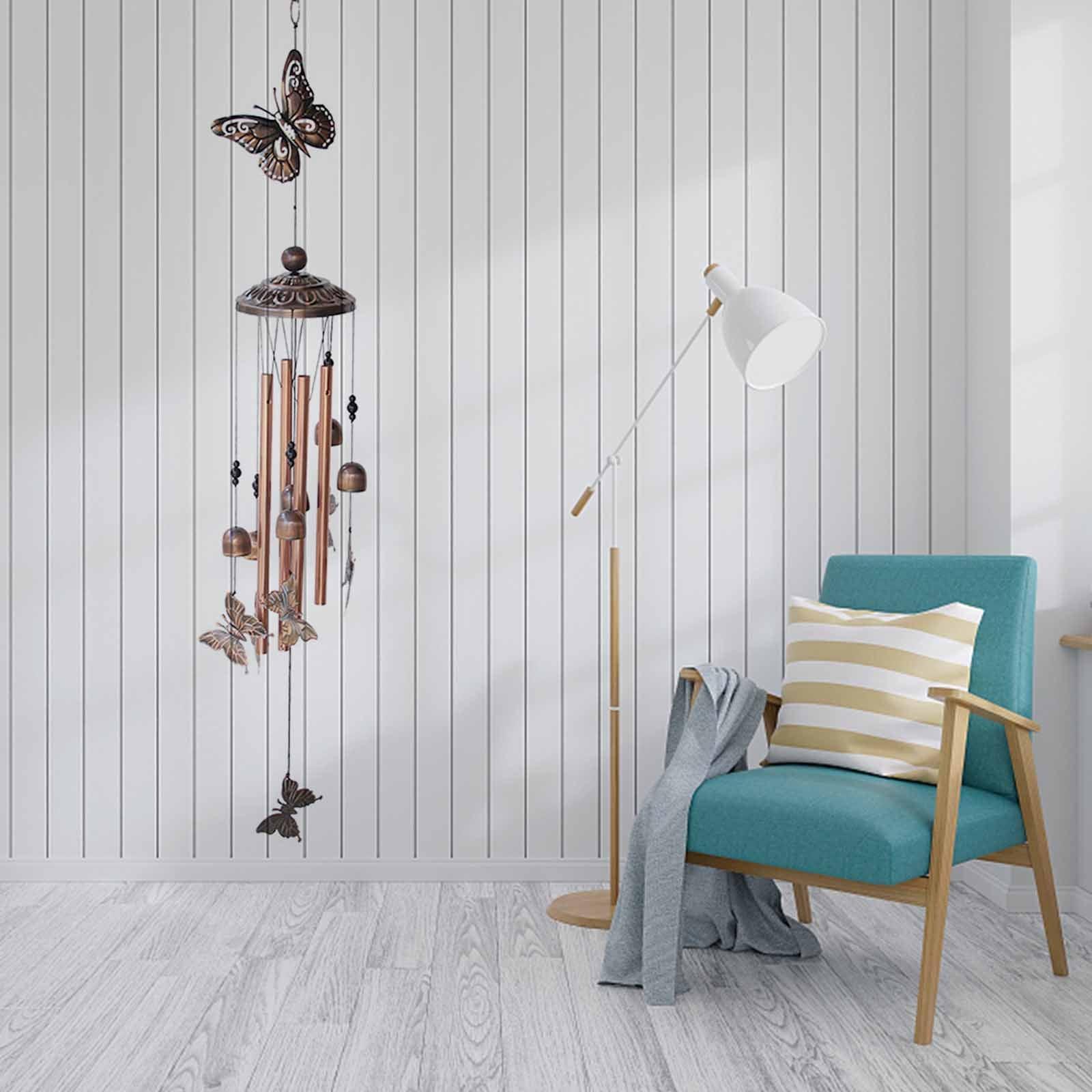 Retro Metal Romantic Wind Catcher Animal Wind Chime Iron Art Wind Bell Tubes Aluminum Tubes Hanging Art Wind Bell Gift Hanging Pendant Ornament For Home Xmas Mom Gifts Festival Balcony Garden Decoration