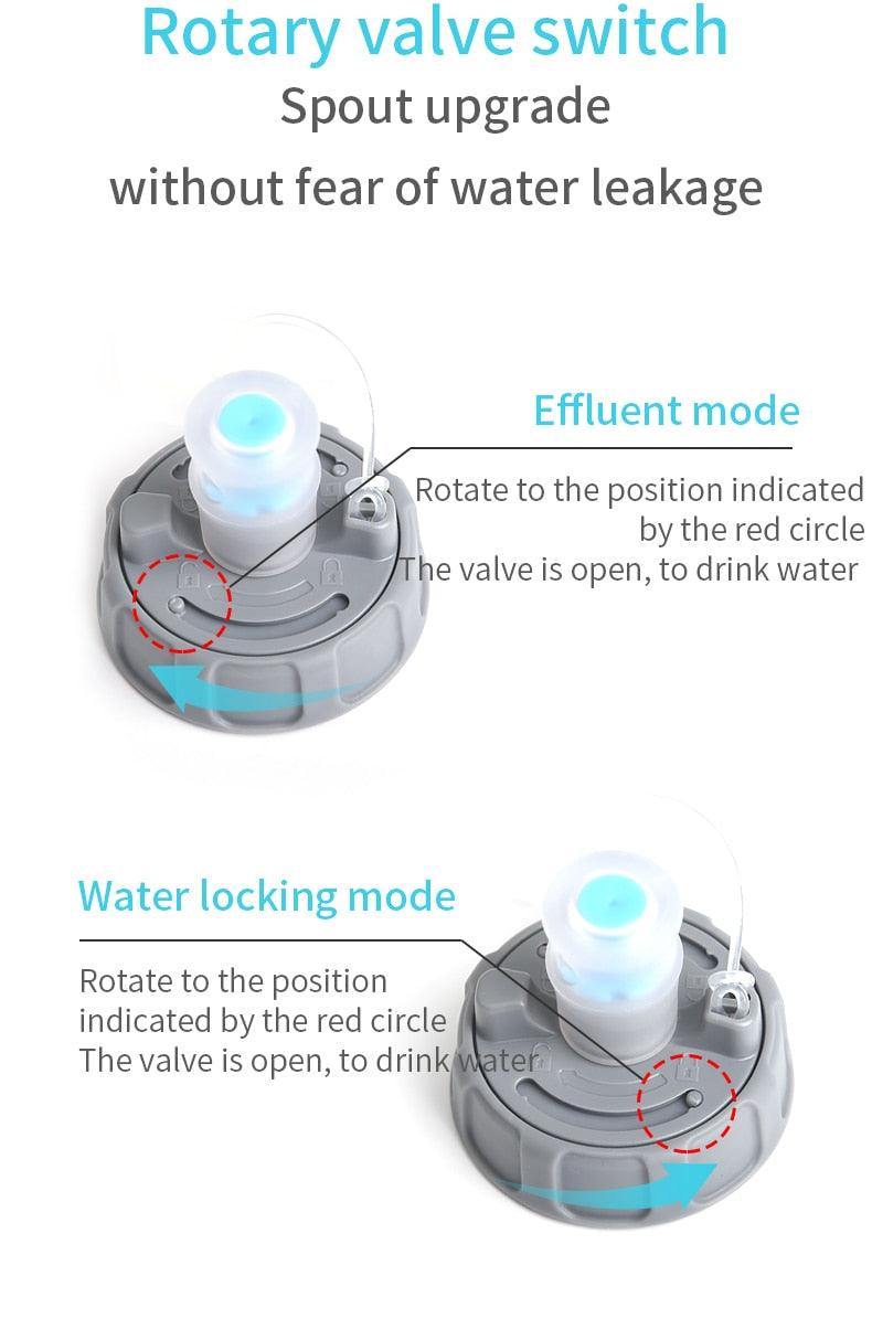SD24 500ML Sports Hydration Experts Kettle BPA Free Soft Flask Water Bottle Mode Pull Switch Or Rotary Switch Soft Flask Collapsible Sports Water Bottle for Hydration Pack for Running Hiking Cycling Climbing