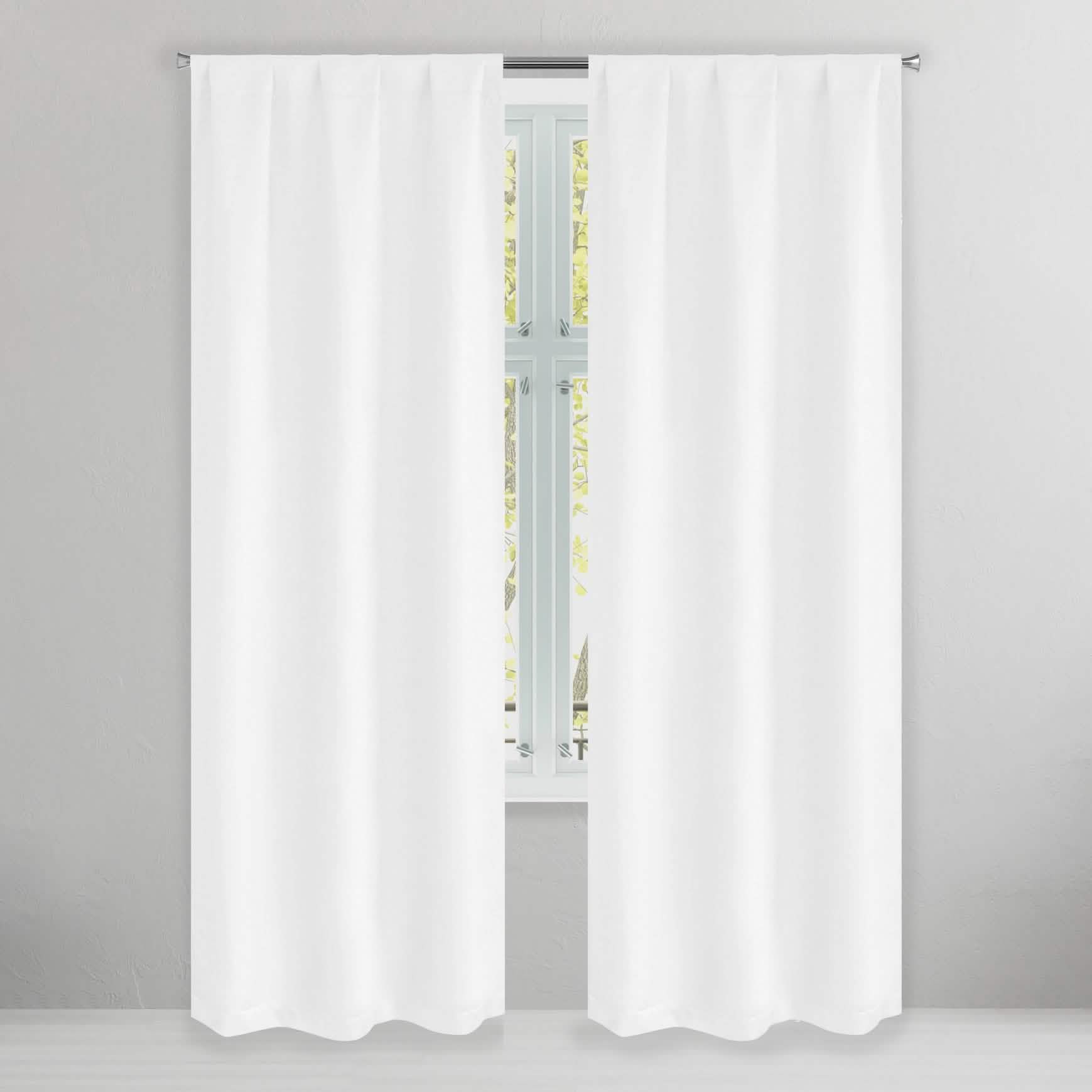 Set of 2: Brushed Textured Blackout Thermal Window Curtain Pair Panel