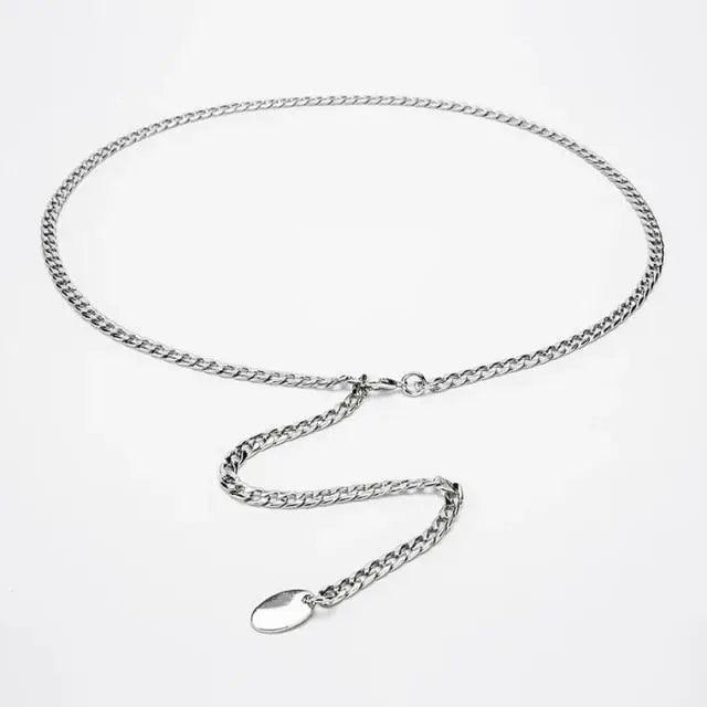Shiny Women Metal Belt Luxurious Gold Dress Chain Belts Elegant Polished Adjustable Metal Mirror Waist Belt
