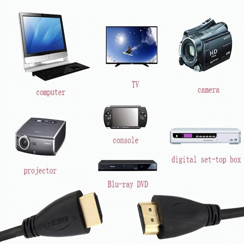 HDMI Cable High Speed Gold Plated Plug Male-Male HDMI Cable Ultra High Speed Gold Plated Connectors Ethernet Audio Return Video 4K Full HD 1080p For HD TV Computer Gaming