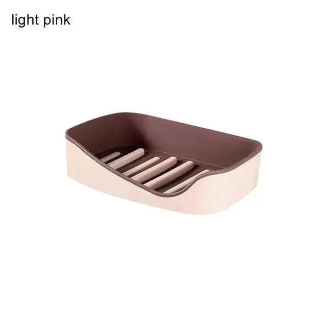 Soap Rack No Drilling Wall Mounted Double Layer Soap Holder Soap Sponge Dish Bathroom Accessories Soap Dishes Self Adhesive Soap Dish Bar Soap Holder Soap Dishes Tray Saver Case Box for Shower Bathroom Kitchen Dish Drainer Drying Rack