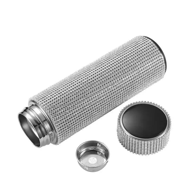 Sport Sterlling Creative Diamond Thermos Bottle Water Bottle Stainless Steel Smart Temperature Display Vacuum Flask Mug Gift for Men Women