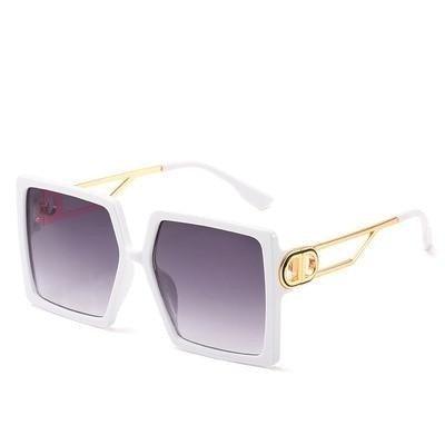 Square Oversized Sunglasses for Women Men Flat Top Fashion Shades Big Frame Sunglasses For Women With Hollow Glasses & New Legs Fashionable Sunglasses For Men & Women