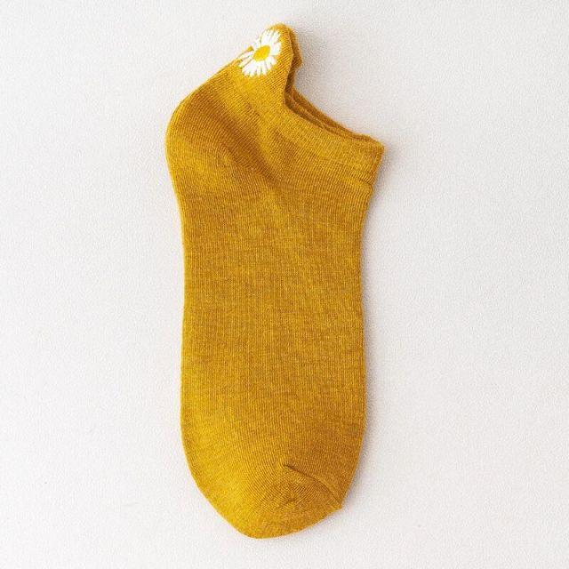 Summer Women's Socks Cute Flower Socks Simple Solid Color Socks Women's Long Socks Funny Breathable Socks For Men And Women