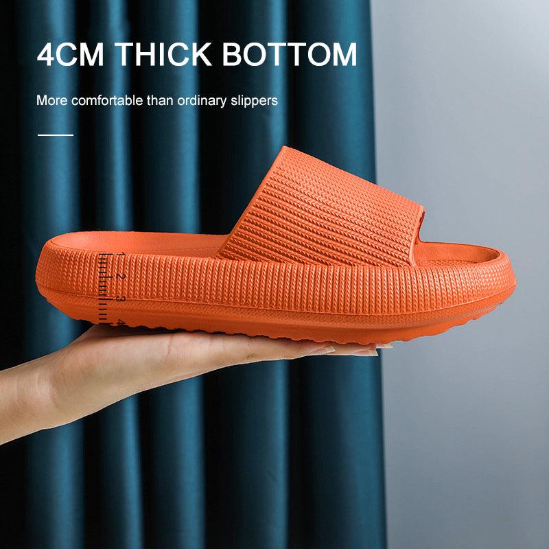 Thick Platform Bathroom Home Slippers Women Fashion Soft Sole EVA Indoor Slides Woman Sandals Summer Non-slip Flip Flops Quick Drying Open Toe Super Soft Comfy Thick Sole Home House Cloud Cushion Sandals For Indoor And Outdoor Platform Shoes