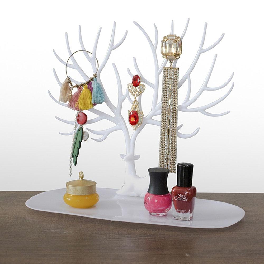Tree Hanging Necklace Organizer Plastic Jewelry Display Stand Holder Earring Necklace Organizer for Jewelry Display Decorative Jewelry Storage for Necklaces Rings Bracelets Necklaces Organizer