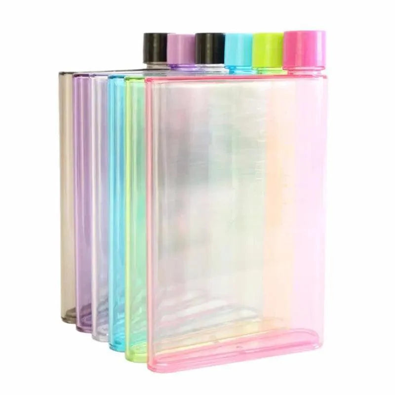 Unique Design Portable Book Paper Cup Botlte Flat Water Bottle Clear Paper Pad Water Bottle Flat Drinks Kettle Notebook Drink Bottle for Water