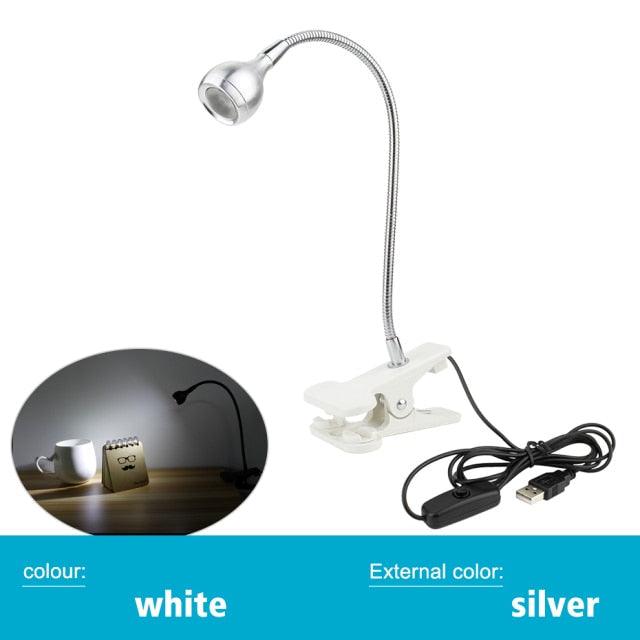 USB LED Desk Lamp With Clip Flexible Table Lamp For Book Reading Study Office Bedside Work Children Night Light For Home Decorative Table Lamp Cute Study Lamps for Bedroom Décor