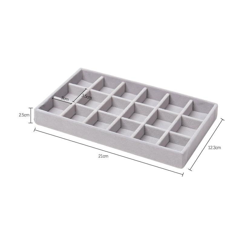 Velvet Jewelry Tray Handicraft Accessories Storage Ring Earring Necklace Finished Product Display Box Grey Beige Organizer Jewelry Storage Organizer Drawer Tray for Necklaces, Rings, Bracelets and Earrings
