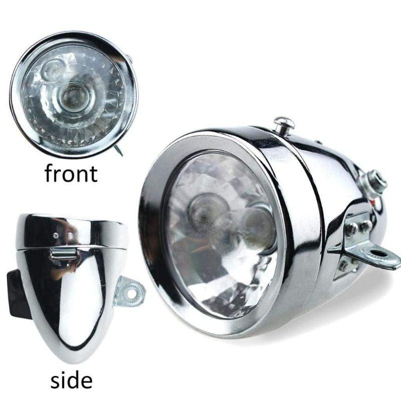 Vintage Bicycle Motorized Bike Friction 12V 6W Generator Headlight Tail Light Kit Bicycle Head Lamp Friction Light Suit Universal Friction Generator Headlight And Tail Light Kit For Bicycle Motorized Bike