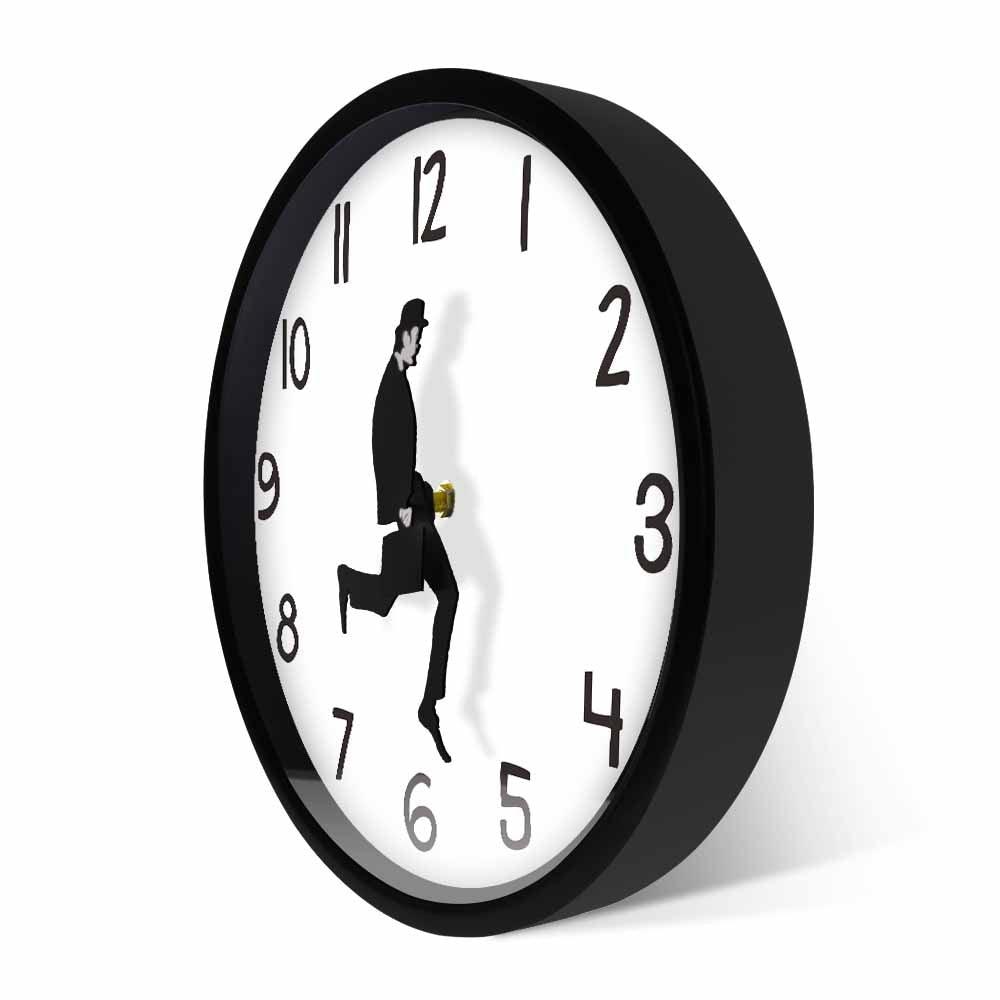 Wall Clock Silly Walk Wall Clock Comedy Creative Artwork Sweep Seconds Silent Funny Modern Silent Wall Watch Clock for Living Room Decor  Comedian Home Decor Novelty Wall Watch Funny Walking Silent Mute Clock