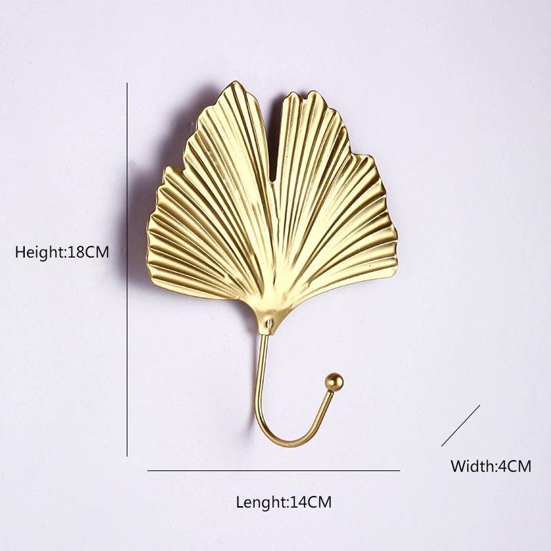Wall Coat Rack Clothes Hanger Home Decoration Accessories Wall Hooks for Hanging Clothes Blue Leaves/Golden Leaves Home Storage Decorative Leaves Iron Hooks Tropic Plant Wall Mounted Single Clothes Hangers Decorative Hanger Hanging Hooks