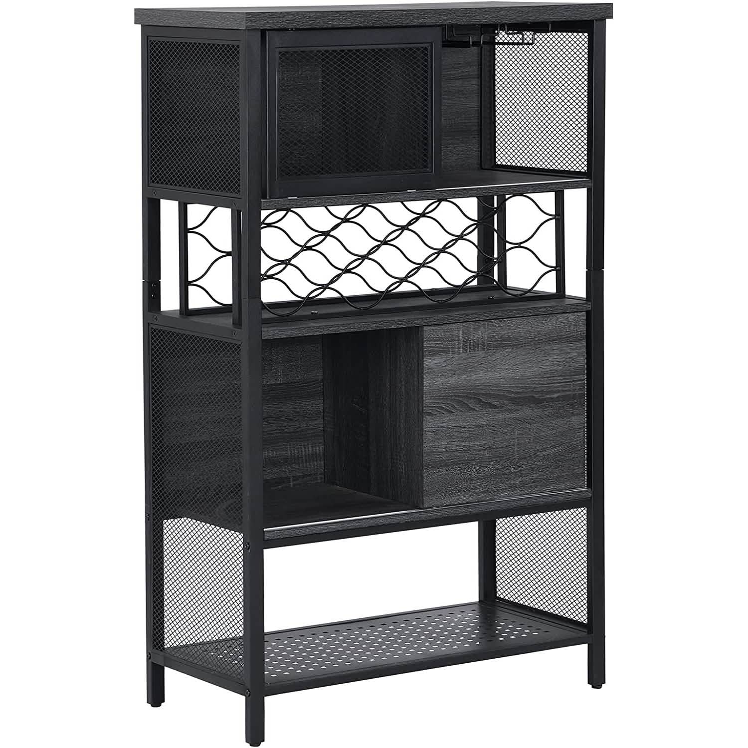 Wine Bar Cabinet for Liquor and Glasses