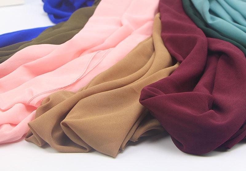 Winter Fashion Long Solid Color Soft Muslim Bubble Chiffon Hijab Scarf Shawls Hijab Elegant Scarf Wrap Lightweight Islamic Head Wear Escharpe Shawls Headband Wraps Lightweight Head Scarves Ladies Hijabs For  Women