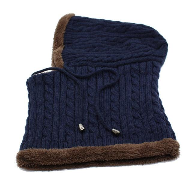 Winter Knitted Hat Beanie Men Beany Skellies Beanies Winter Hats For Women Men Caps Gorgas Bonnet Mask Brand Hats Hooded Cowl Neckerchief with Drawstring Soft Balaclava Pullover Knitted Beanie for Adults Men Women Ski Caps